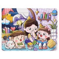 Дитячий дерев'яний пазл-вкладиш "Веселі історії" MD 1343-3, 12 елементів 15 х 11 х 0,4 см (MD 1343-3)