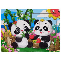 Дитячий дерев'яний пазл-вкладиш "Пандочки" MD 1343-14, 12 елементів 15 х 11 х 0,4 см (MD 1343-14)