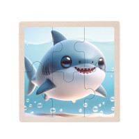 Дитячий дерев'яний пазл-вкладиш "Акула" MD 1509-8, 6 елементів 9,8 х 9,8 х 0,4 см (MD 1509-8)