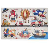 Дерев'яний пазл-вкладиш Транспорт 53972-3 ручка-тримач, у плівці (53972-3)