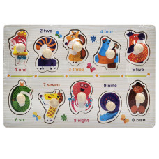 Дерев'яний пазл-вкладиш Цифри 53972-5 ручка-тримач, у плівці (53972-5)