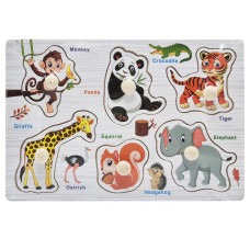 Дерев'яний пазл-вкладиш Африканські тварини 73239-3 назви англійською мовою (73239-3)