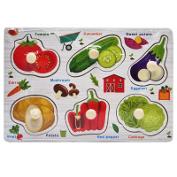 Дерев'яний пазл-вкладиш Овочі 73239-4 назви англійською мовою (73239-4)
