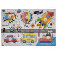 Дерев'яний пазл-вкладиш Транспорт 73239-5 назви англійською мовою (73239-5)