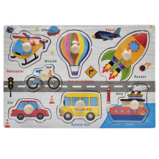 Дерев'яний пазл-вкладиш Транспорт 73239-5 назви англійською мовою (73239-5)