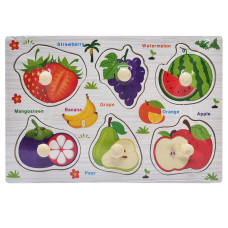 Дерев'яний пазл-вкладиш Фрукти та ягоди 73239-8 назви англійською мовою (73239-8)
