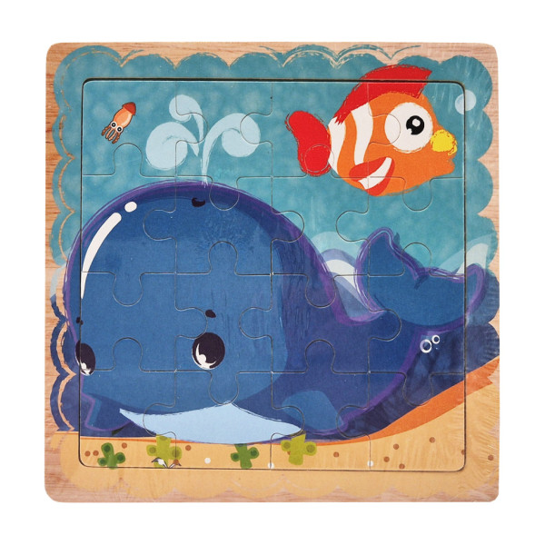 Дерев'яний пазл-вкладиш Кит та рибка 73260-1, 16 деталей (73260-1)