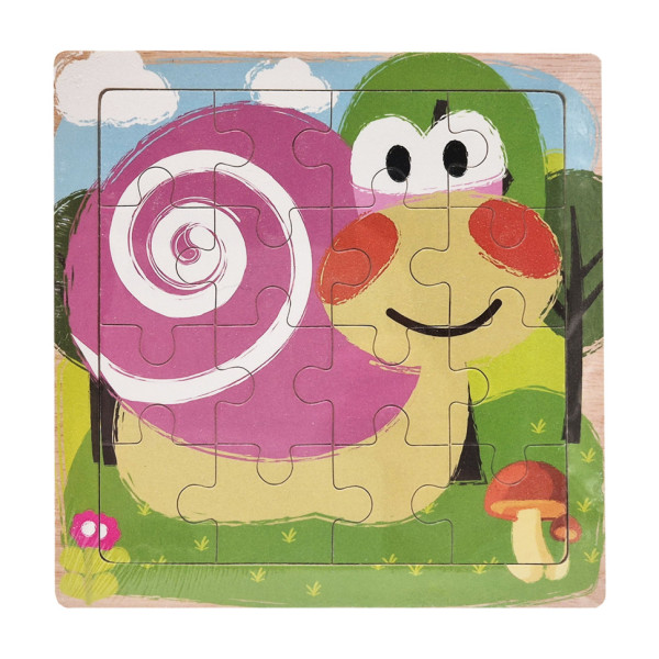 Дерев'яний пазл-вкладиш Равлик 73260-2, 16 деталей (73260-2)