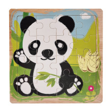 Дерев'яний пазл-вкладиш Панда з бамбуком 73260-6, 16 деталей (73260-6)