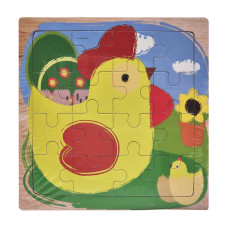 Дерев'яний пазл-вкладиш Курочка з курчам 73260-9, 16 деталей (73260-9)