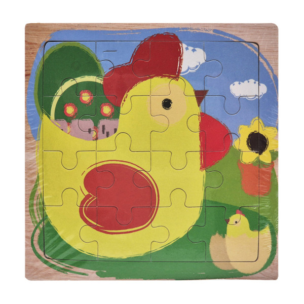 Дерев'яний пазл-вкладиш Курочка з курчам 73260-9, 16 деталей (73260-9)