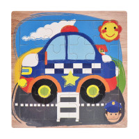 Дерев'яний пазл-вкладиш Поліцейська машинка 73260-19, 16 деталей (73260-19)