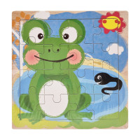 Дерев'яний пазл-вкладиш Жабка на ставку 73260-20, 16 деталей (73260-20)