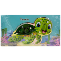 Дерев'яний пазл-вкладиш "Turtle" MD 1924-2, 10 елементів (MD 1924-2)