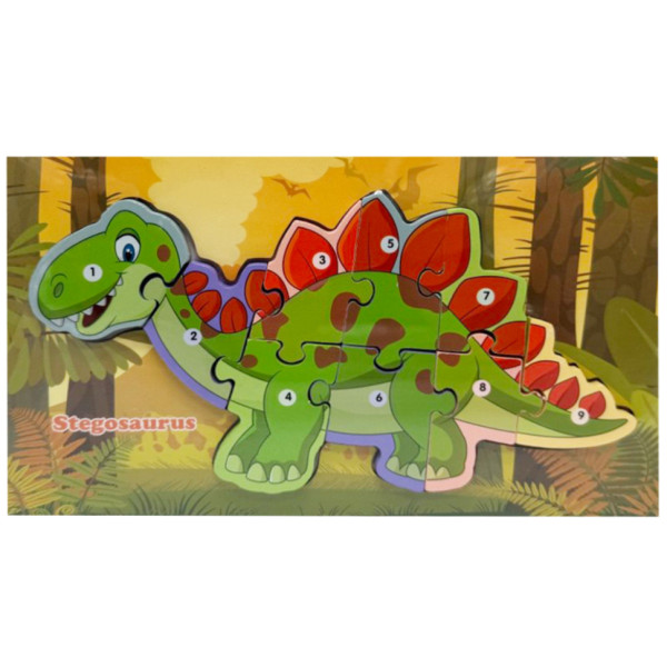 Дерев'яний пазл-вкладиш "Stegosaurus" MD 1924-3, 9 елементів (MD 1924-3)