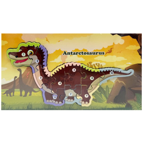 Дерев'яний пазл-вкладиш "Antarctosaurus" MD 1924-4, 10 елементів (MD 1924-4)