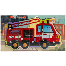 Дерев'яний пазл-вкладиш "Fire Truck" MD 1924-6, 10 елементів (MD 1924-6)