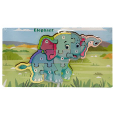 Дерев'яний пазл-вкладиш "Elephant" MD 1924-11, 9 елементів (MD 1924-11)