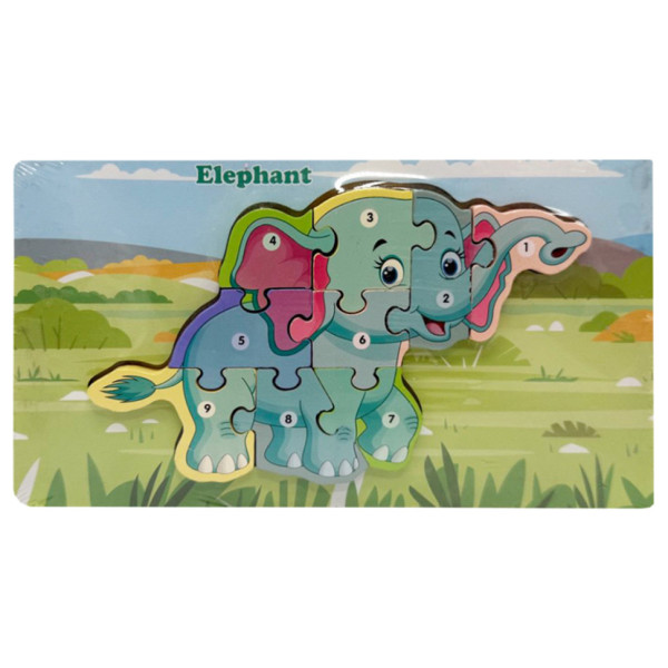 Дерев'яний пазл-вкладиш "Elephant" MD 1924-11, 9 елементів (MD 1924-11)