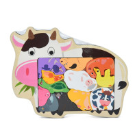 Дитячий дерев'яний пазл-вкладиш "Домашні тварини" MD 1500-5  (MD 1500-5)