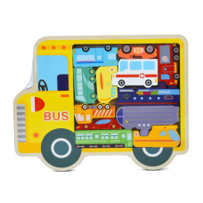 Дитячий дерев'яний пазл-вкладиш "Транспорт" MD 1500-1  (MD 1500-1)