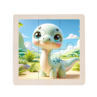 Детский деревянный пазл-вкладыш "Брахиозавр" MD 1509-29, 6 элементов 9,8 х 9,8 х 0,4 см(MD 1509-29)