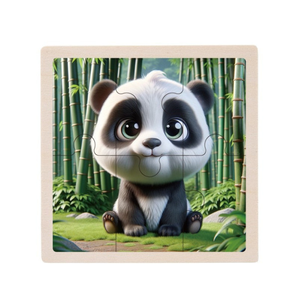 Детский деревянный пазл-вкладыш "Пандочка" MD 1509-24, 6 элементов 9,8 х 9,8 х 0,4 см(MD 1509-24)