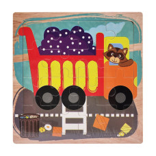 Деревянный пазл-вкладыш Грузовик 73260-16, 16 деталей(73260-16)