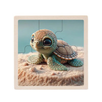 Дитячий дерев'яний пазл-вкладиш "Черепашка" MD 1509-28, 6 елементів 9,8 х 9,8 х 0,4 см (MD 1509-28)