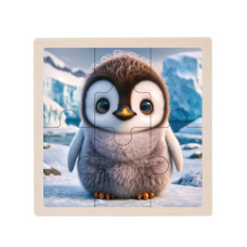 Дитячий дерев'яний пазл-вкладиш "Пінгвін" MD 1509-1, 6 елементів 9,8 х 9,8 х 0,4 см (MD 1509-1)