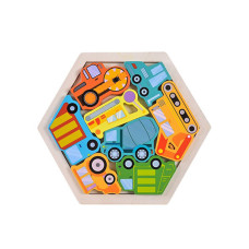Дитячий дерев’яний пазл вкладиш "Будівельний транспорт" C9441-2 (C9441-2)