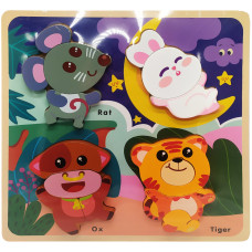 Деревянные пазлы-вкладыши 58570 Крыса(58570(Rat))