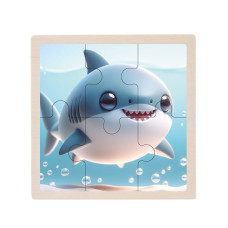 Детский деревянный пазл-вкладыш "Акула" MD 1509-8, 6 элементов 9,8 х 9,8 х 0,4 см(MD 1509-8)