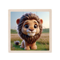 Дитячий дерев'яний пазл-вкладиш "Тигр" MD 1509-31, 6 елементів 9,8 х 9,8 х 0,4 см (MD 1509-31)