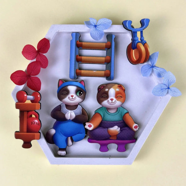 Дерев'яний пазл-вкладиш "Котячий літній будинок" (ПСД272) PSD272 (PSD272)