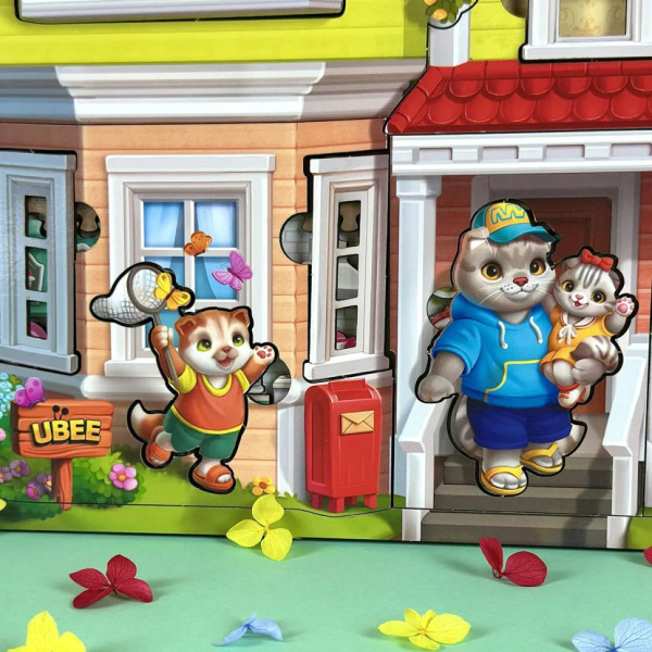 Дерев'яний пазл-вкладиш "Котячий літній будинок" (ПСД272) PSD272 (PSD272)