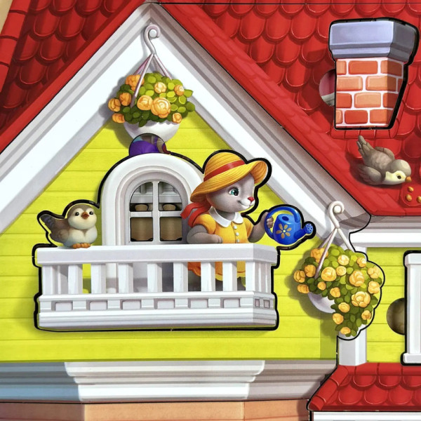 Дерев'яний пазл-вкладиш "Котячий літній будинок" (ПСД272) PSD272 (PSD272)