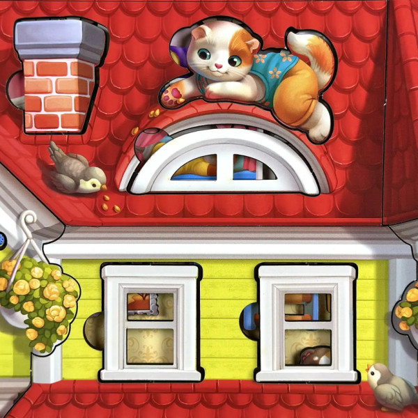 Дерев'яний пазл-вкладиш "Котячий літній будинок" (ПСД272) PSD272 (PSD272)