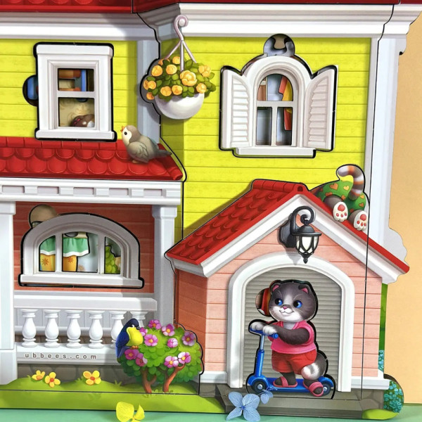 Дерев'яний пазл-вкладиш "Котячий літній будинок" (ПСД272) PSD272 (PSD272)