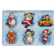 Розвиваючий пазл-вкладиш "Новорічний -1" (ПСФ013) PSF013, 6 картинок (PSF013)