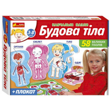 Навчальні пазли "Будова тіла" 13164012, 58 великих пазлів, плакат (13164012)