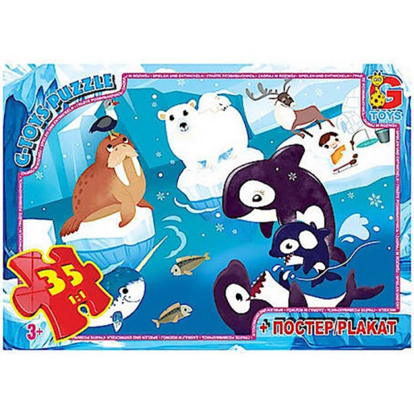 Детский пазл "Путешествие к Северному Полюсу" GF03 плакат 35 элементов(GF03)