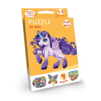 Дитячі розвиваючі пазли "Puzzle For Kids" PFK-05-12, 2 картинки  Єдиноріг фіолетовий (PFK-11)