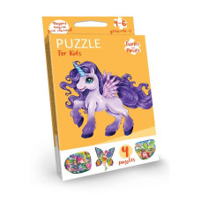 Дитячі розвиваючі пазли "Puzzle For Kids" PFK-05-12, 2 картинки  Єдиноріг фіолетовий (PFK-11)