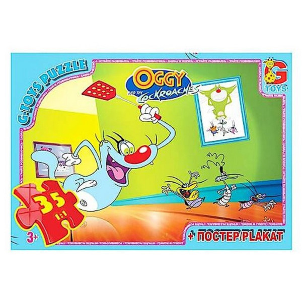 Дитячий пазл класичний "Оггі та кукарачі" OG01 постер 35 елементів (OG01)