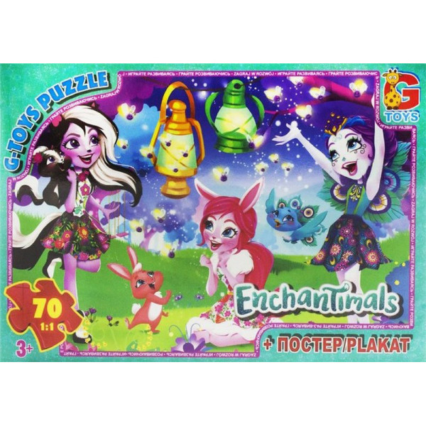 Дитячий пазл класичний "Enchantimals" EA203 постер 70 елементів (EA203)