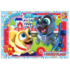 Дитячий пазл "Веселі мопси" MD406 плакат 70 елементів (MD406)