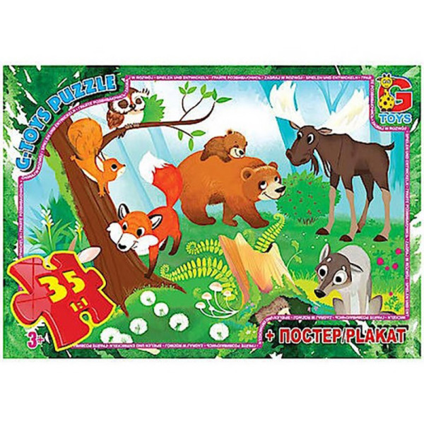 Дитячий пазл "Лісові мешканці" GF04 постер 35 елементів (GF04)