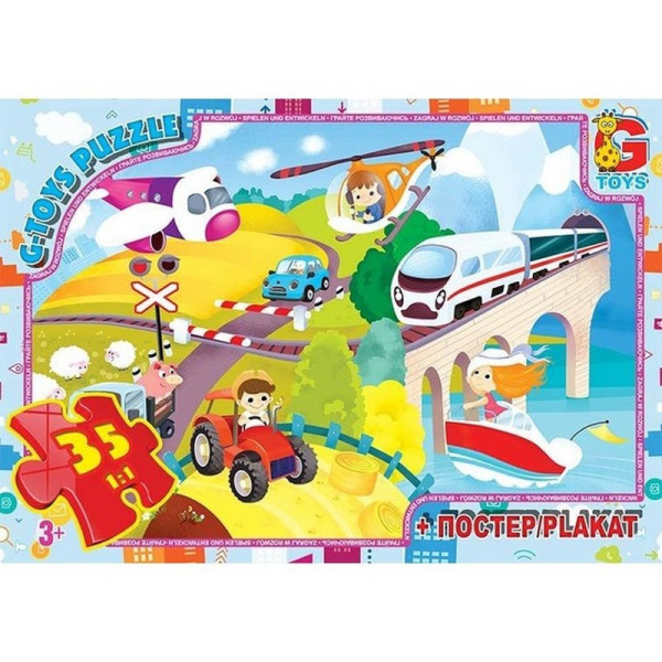 Дитячий пазл "Види траспорту" GF06 постер 35 елементів (GF06)