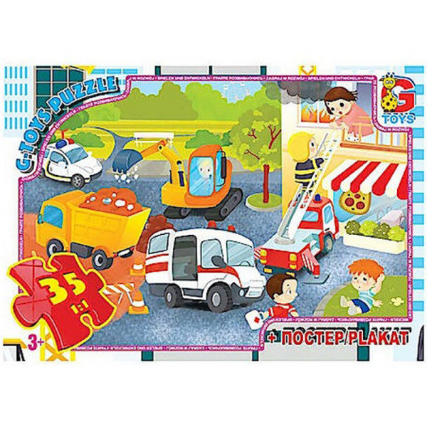 Дитячий пазл "Аварійні служби" GF07 постер 35 елементів (GF07)